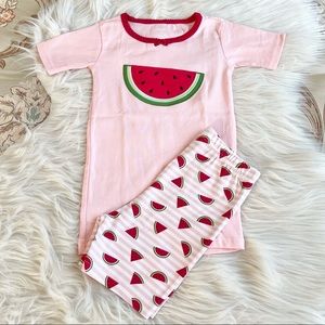 Gymboree Girls Watermelon Print Pink Pajama Set NWT Sz 5